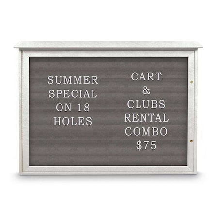 United Visual Products Outdoor Enclosed Combo Board, 72"x36", Bronze Frame/Burgundy & Amethyst UVCB7236ODBZ-BURGUN-AMETHY